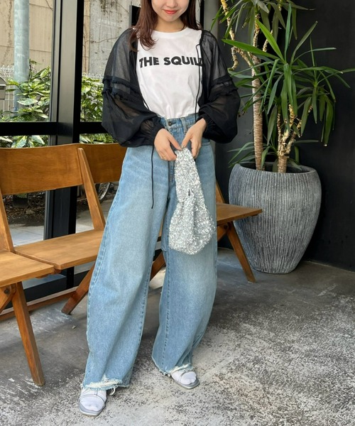 CIAOPANIC TYPY（チャオパニックティピー）の「【india】ネットレースシャーリング袖ボリュームボレロ（シャツ/ブラウス・レディース・ホワイト/ブラック・ONE SIZE）」の18枚目の写真