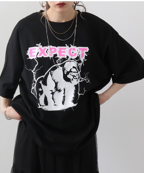 FUNALIVE（ファンアライブ）の「ワイド 半袖 アニマル Tシャツ（Tシャツ/カットソー・メンズ・オフホワイト/ブラック/ベージュ/ホワイト系/ブラック系/ベージュ系・M/L/LL）」の5枚目の写真