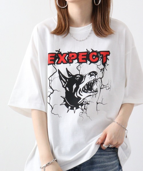 FUNALIVE（ファンアライブ）の「ワイド 半袖 アニマル Tシャツ（Tシャツ/カットソー・メンズ・オフホワイト/ブラック/ベージュ/ホワイト系/ブラック系/ベージュ系・M/L/LL）」の3枚目の写真