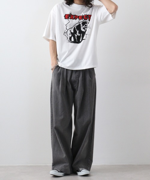 FUNALIVE（ファンアライブ）の「ワイド 半袖 アニマル Tシャツ（Tシャツ/カットソー・メンズ・オフホワイト/ブラック/ベージュ/ホワイト系/ブラック系/ベージュ系・M/L/LL）」の22枚目の写真