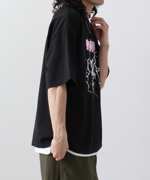 FUNALIVE（ファンアライブ）の「ワイド 半袖 アニマル Tシャツ（Tシャツ/カットソー・メンズ・オフホワイト/ブラック/ベージュ/ホワイト系/ブラック系/ベージュ系・M/L/LL）」の18枚目の写真