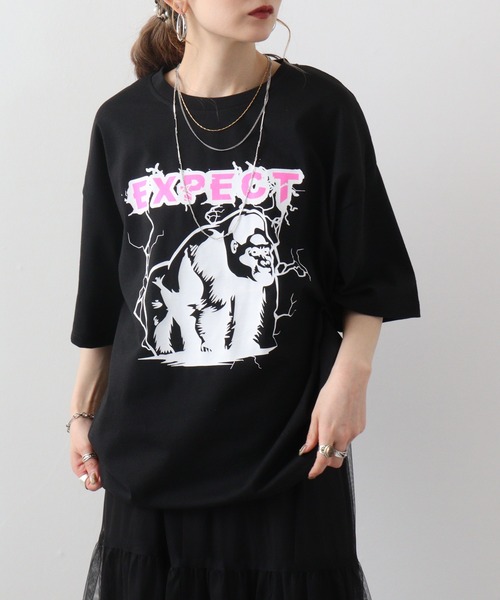 FUNALIVE（ファンアライブ）の「ワイド 半袖 アニマル Tシャツ（Tシャツ/カットソー・メンズ・オフホワイト/ブラック/ベージュ/ホワイト系/ブラック系/ベージュ系・M/L/LL）」の16枚目の写真