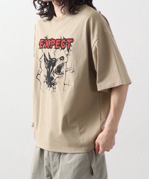 FUNALIVE（ファンアライブ）の「ワイド 半袖 アニマル Tシャツ（Tシャツ/カットソー・メンズ・オフホワイト/ブラック/ベージュ/ホワイト系/ブラック系/ベージュ系・M/L/LL）」の10枚目の写真