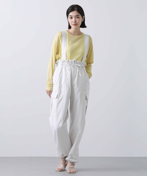 Gready Brilliant（グレディブリリアン）の「綿タッチサス付カーゴパンツ（カーゴパンツ・レディース・アイボリー/カーキ・38）」の3枚目の写真