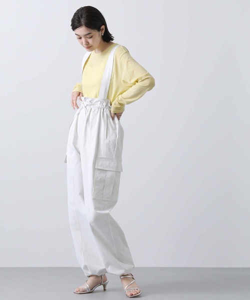 Gready Brilliant（グレディブリリアン）の「綿タッチサス付カーゴパンツ（カーゴパンツ・レディース・アイボリー/カーキ・38）」の4枚目の写真