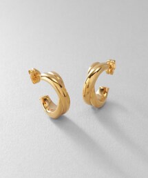 COCOSHNIK♡両耳ピアス K10トリニティモチーフ フープピアス（ピアス（両耳用