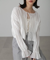 FREE'S MART | ◇シアーギャザー前開き短丈ブラウス(カーディガン/ボレロ)