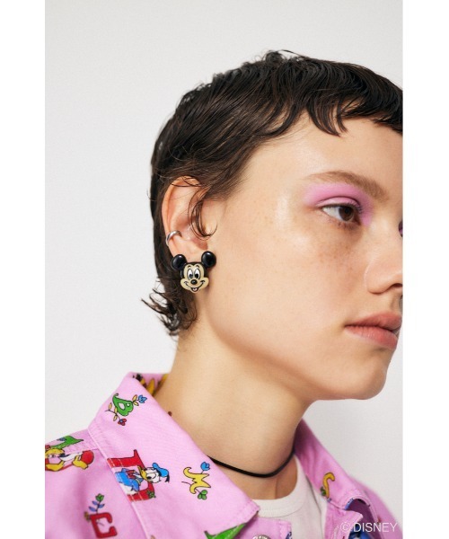 Disney SERIES CREATED by MUS（ディズニーシリーズクリエイテッドバイエムユーエス）の「MD FACE ピアス（ピアス（両耳用）・レディース・ブラック・FREE）」の2枚目の写真