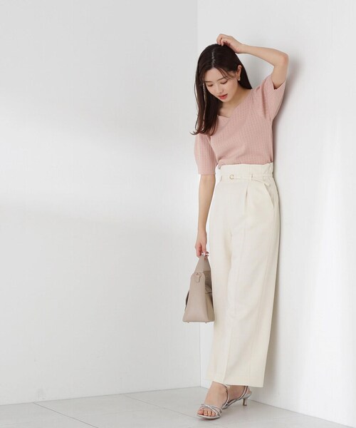 ラスト1点☞在庫処分！ランビンブラン 韓国　レディースゴルフ ニット半袖 PROPORTION BODY DRESSING（プロポーションボディドレッシング
