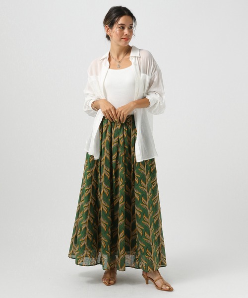 BAYFLOW(ベイフロー)の「バティック風プリントスカート(スカート・レディース・ダークブラウン/グリーン/オレンジ・FREE)」の20枚目の写真