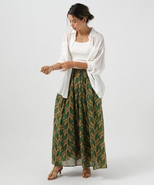 BAYFLOW(ベイフロー)の「バティック風プリントスカート(スカート・レディース・ダークブラウン/グリーン/オレンジ・FREE)」の21枚目の写真