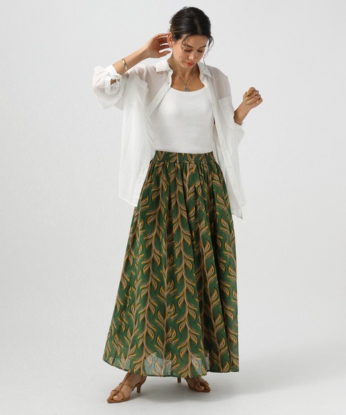 BAYFLOW(ベイフロー)の「バティック風プリントスカート(スカート・レディース・ダークブラウン/グリーン/オレンジ・FREE)」の22枚目の写真