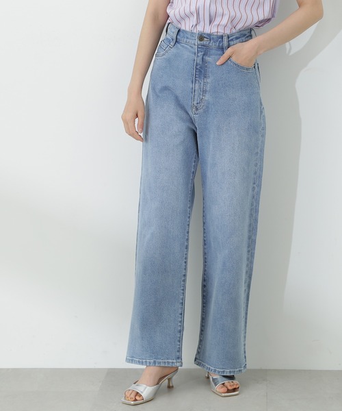 N.（N. Natural Beauty Basic）（エヌエヌナチュラルビューティーベーシック）の「◆【S Size Line】５ポケットワイドデニムパンツ（デニムパンツ・レディース・ライトブルー/ワンウォッシュ・MEDIUM/SMALL/X-SMALL）」の9枚目の写真