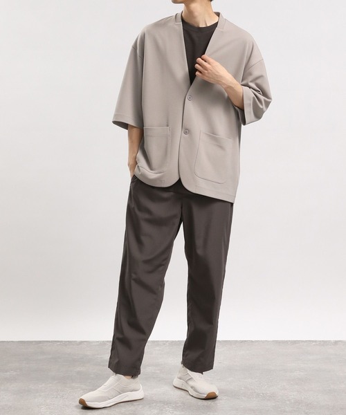 GLOBAL WORK Smile Seed Store(グローバルワーク スマイルシードストア)の「ジョーゼットカーディガン5分袖/180996(カーディガン/ボレロ・メンズ・ネイビー/ブラック/グレイッシュベージュ・SMALL/MEDIUM/LARGE)」の8枚目の写真