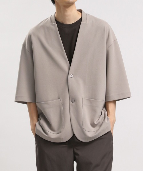 GLOBAL WORK Smile Seed Store(グローバルワーク スマイルシードストア)の「ジョーゼットカーディガン5分袖/180996(カーディガン/ボレロ・メンズ・ネイビー/ブラック/グレイッシュベージュ・SMALL/MEDIUM/LARGE)」の12枚目の写真