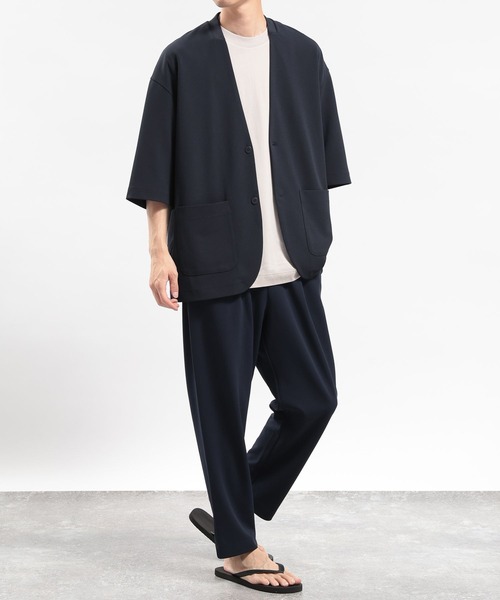 GLOBAL WORK Smile Seed Store(グローバルワーク スマイルシードストア)の「ジョーゼットカーディガン5分袖/180996(カーディガン/ボレロ・メンズ・ネイビー/ブラック/グレイッシュベージュ・SMALL/MEDIUM/LARGE)」の13枚目の写真