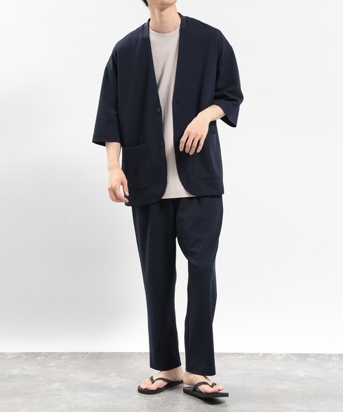 GLOBAL WORK Smile Seed Store(グローバルワーク スマイルシードストア)の「ジョーゼットカーディガン5分袖/180996(カーディガン/ボレロ・メンズ・ネイビー/ブラック/グレイッシュベージュ・SMALL/MEDIUM/LARGE)」の14枚目の写真