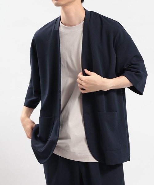 GLOBAL WORK Smile Seed Store(グローバルワーク スマイルシードストア)の「ジョーゼットカーディガン5分袖/180996(カーディガン/ボレロ・メンズ・ネイビー/ブラック/グレイッシュベージュ・SMALL/MEDIUM/LARGE)」の15枚目の写真