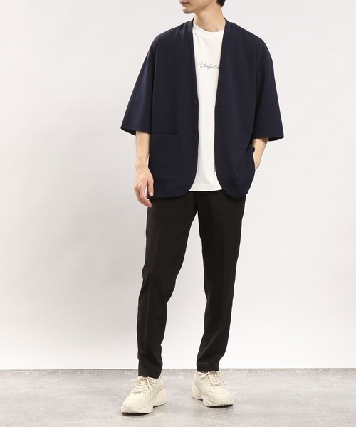 GLOBAL WORK Smile Seed Store(グローバルワーク スマイルシードストア)の「ジョーゼットカーディガン5分袖/180996(カーディガン/ボレロ・メンズ・ネイビー/ブラック/グレイッシュベージュ・SMALL/MEDIUM/LARGE)」の17枚目の写真