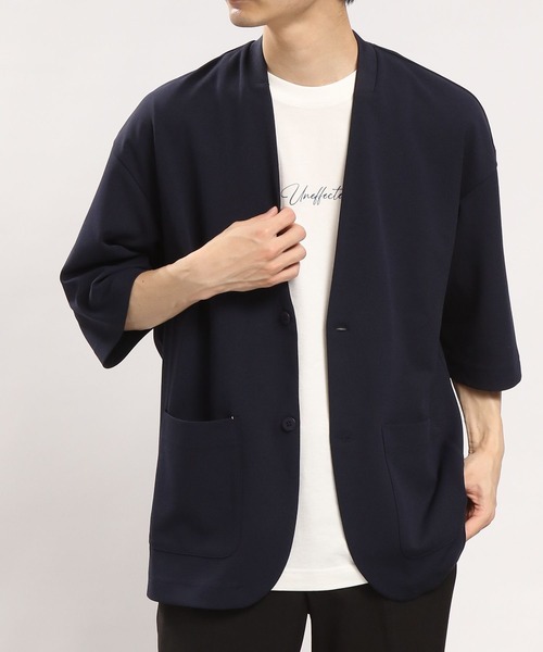 GLOBAL WORK Smile Seed Store(グローバルワーク スマイルシードストア)の「ジョーゼットカーディガン5分袖/180996(カーディガン/ボレロ・メンズ・ネイビー/ブラック/グレイッシュベージュ・SMALL/MEDIUM/LARGE)」の19枚目の写真