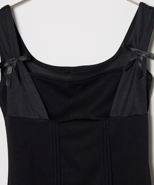 Chick(チック)の「Ribbon Mini Camisole Dress / リボンミニキャミワンピース(ワンピース・レディース・ホワイト/ブラック・FREE)」の6枚目の写真