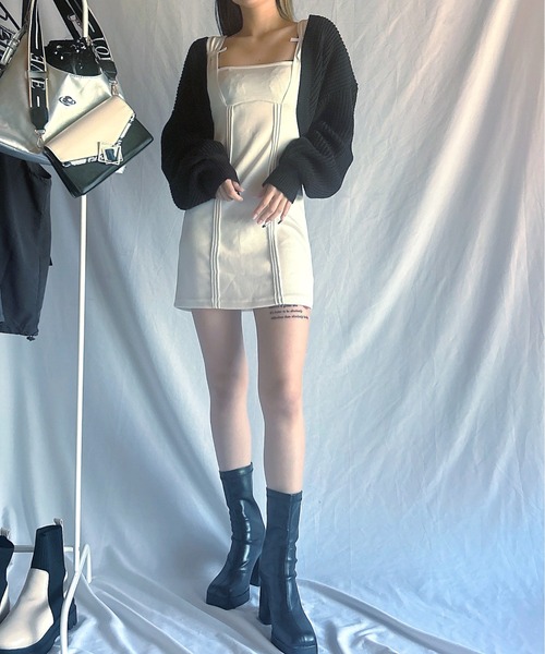 Chick(チック)の「Ribbon Mini Camisole Dress / リボンミニキャミワンピース(ワンピース・レディース・ホワイト/ブラック・FREE)」の19枚目の写真