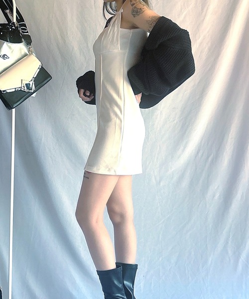 Chick(チック)の「Ribbon Mini Camisole Dress / リボンミニキャミワンピース(ワンピース・レディース・ホワイト/ブラック・FREE)」の18枚目の写真