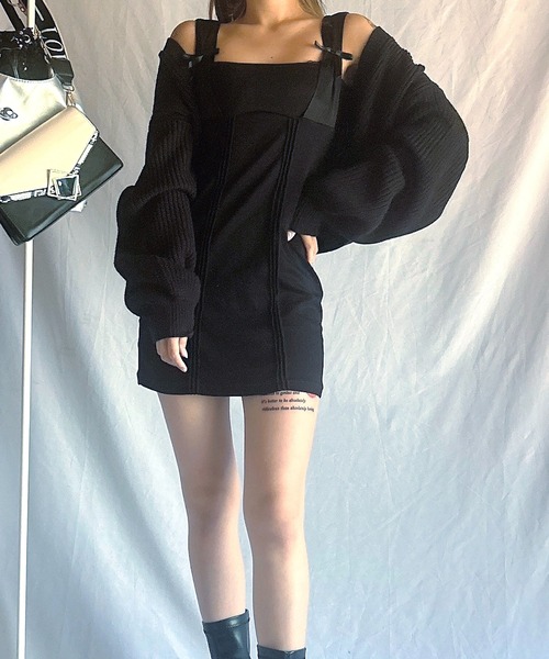 Chick(チック)の「Ribbon Mini Camisole Dress / リボンミニキャミワンピース(ワンピース・レディース・ホワイト/ブラック・FREE)」の21枚目の写真