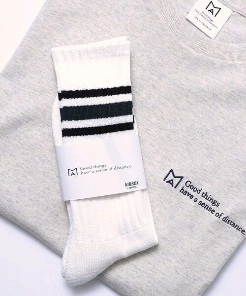 Firsthand（ファーストハンド）の「VIBSOX ×MA Firsthand/ビブソックス 別注 ラインソックス（ソックス/靴下・メンズ・ホワイト・ﾌﾘ-）」の4枚目の写真