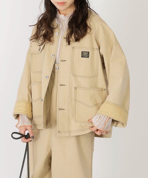 DOUBLE NAME（ダブルネーム）の「ピンドットカバーオール（カバーオール・レディース・ベージュ/ブラック・FREE）」の2枚目の写真