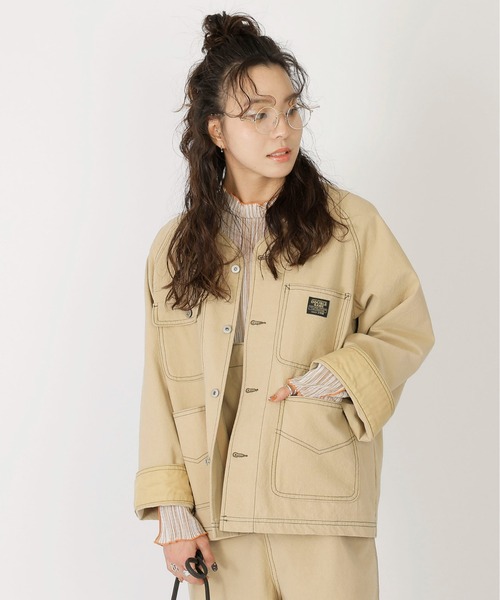 DOUBLE NAME（ダブルネーム）の「ピンドットカバーオール（カバーオール・レディース・ベージュ/ブラック・FREE）」の9枚目の写真