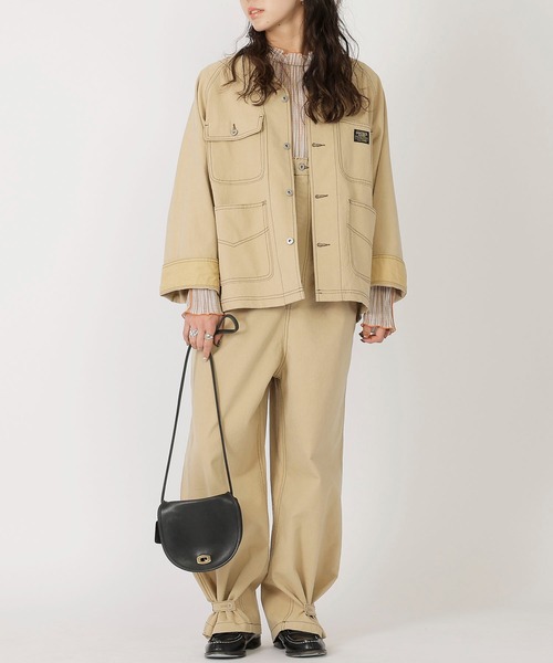 DOUBLE NAME（ダブルネーム）の「ピンドットカバーオール（カバーオール・レディース・ベージュ/ブラック・FREE）」の12枚目の写真