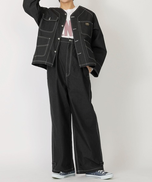 DOUBLE NAME（ダブルネーム）の「ピンドットカバーオール（カバーオール・レディース・ベージュ/ブラック・FREE）」の6枚目の写真