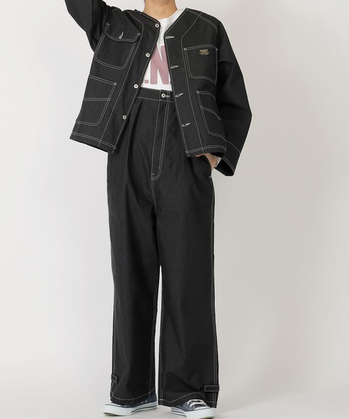 DOUBLE NAME（ダブルネーム）の「ピンドットカバーオール（カバーオール・レディース・ベージュ/ブラック・FREE）」の7枚目の写真