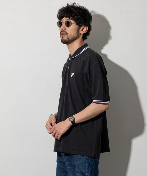 LYLE&SCOTT(ライルアンドスコット)の「Lyle&Scott/ライルアンドスコット 別注 リラックスフィット ワンポイントロゴ カノコ ポロシャツ(Tシャツ/カットソー・メンズ・ホワイト/ブラック/その他・SMALL/MEDIUM/LARGE)」の3枚目の写真