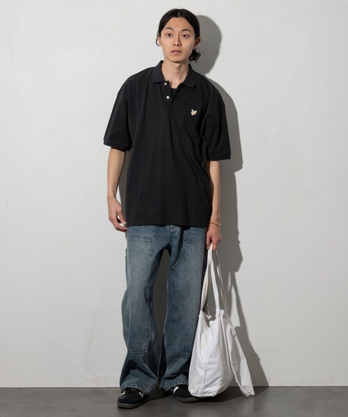 LYLE&SCOTT(ライルアンドスコット)の「Lyle&Scott/ライルアンドスコット 別注 リラックスフィット ワンポイントロゴ カノコ ポロシャツ(Tシャツ/カットソー・メンズ・ホワイト/ブラック/その他・SMALL/MEDIUM/LARGE)」の2枚目の写真