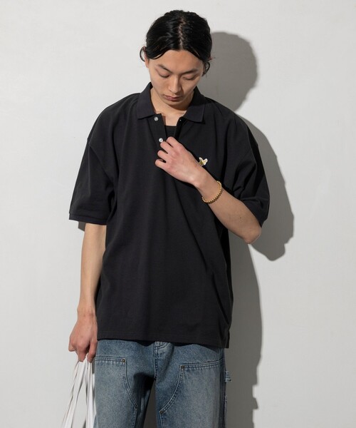 LYLE&SCOTT(ライルアンドスコット)の「Lyle&Scott/ライルアンドスコット 別注 リラックスフィット ワンポイントロゴ カノコ ポロシャツ(Tシャツ/カットソー・メンズ・ホワイト/ブラック/その他・SMALL/MEDIUM/LARGE)」の8枚目の写真
