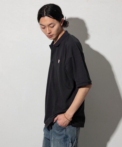 LYLE&SCOTT(ライルアンドスコット)の「Lyle&Scott/ライルアンドスコット 別注 リラックスフィット ワンポイントロゴ カノコ ポロシャツ(Tシャツ/カットソー・メンズ・ホワイト/ブラック/その他・SMALL/MEDIUM/LARGE)」の4枚目の写真