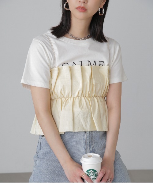 FREE'S MART（フリーズマート）の「◇シャイニーキャミソールビスチェ（シャツ/ブラウス・レディース・レッド/ブラック/ホワイト・FREE）」の2枚目の写真