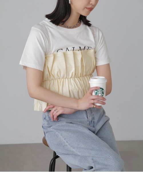 FREE'S MART（フリーズマート）の「◇シャイニーキャミソールビスチェ（シャツ/ブラウス・レディース・レッド/ブラック/ホワイト・FREE）」の4枚目の写真