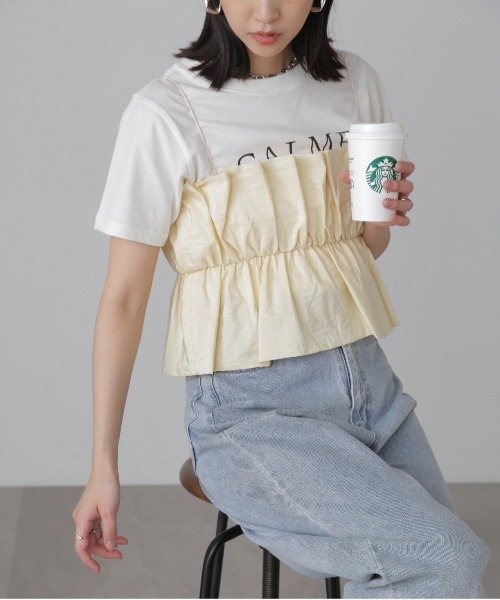 FREE'S MART（フリーズマート）の「◇シャイニーキャミソールビスチェ（シャツ/ブラウス・レディース・レッド/ブラック/ホワイト・FREE）」の6枚目の写真