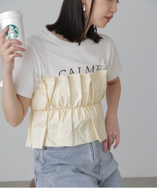 FREE'S MART（フリーズマート）の「◇シャイニーキャミソールビスチェ（シャツ/ブラウス・レディース・レッド/ブラック/ホワイト・FREE）」の7枚目の写真