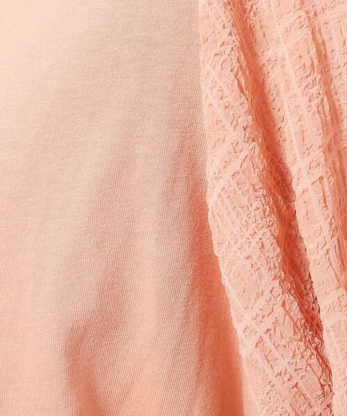 SHOO・LA・RUE(シューラルー)の「◆【洗える/二の腕カバー】上品な透け感 シアーパフ5分袖トップス(Tシャツ/カットソー・レディース・ベビーピンク/ブラック/グリーン系/ホワイト・04/03/02)」の12枚目の写真