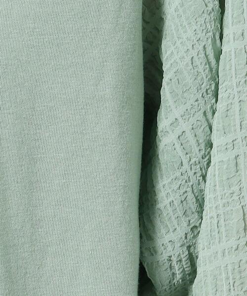 SHOO・LA・RUE(シューラルー)の「◆【洗える/二の腕カバー】上品な透け感 シアーパフ5分袖トップス(Tシャツ/カットソー・レディース・ベビーピンク/ブラック/グリーン系/ホワイト・04/03/02)」の16枚目の写真