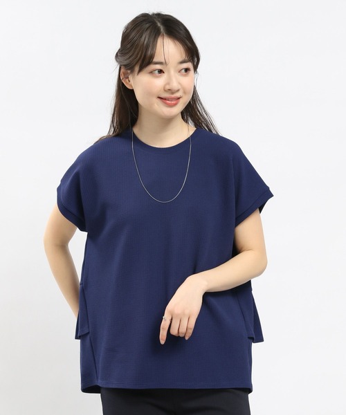 GLOBAL WORK Smile Seed Store（グローバルワーク スマイルシードストア）の「フクレジャガードバックフリルPOフレンチスリーブ/108551（Tシャツ/カットソー・レディース・モカ/ブルー系その他6/ブラック/アイボリー・SMALL/MEDIUM/X-LARGE/LARGE）」の4枚目の写真