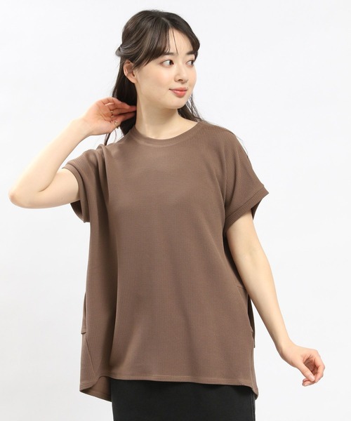 GLOBAL WORK Smile Seed Store（グローバルワーク スマイルシードストア）の「フクレジャガードバックフリルPOフレンチスリーブ/108551（Tシャツ/カットソー・レディース・モカ/ブルー系その他6/ブラック/アイボリー・SMALL/MEDIUM/X-LARGE/LARGE）」の8枚目の写真