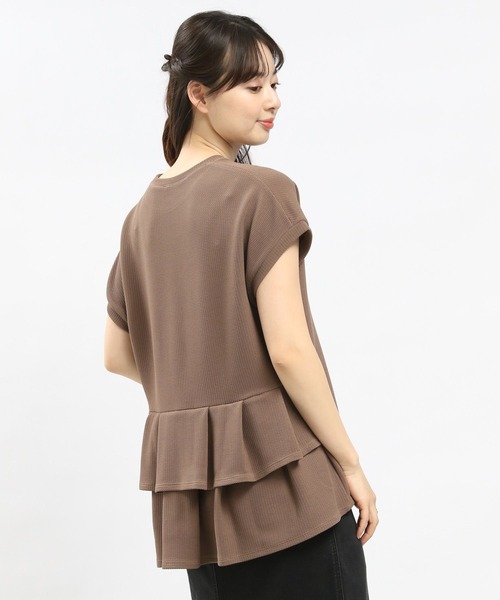 GLOBAL WORK Smile Seed Store（グローバルワーク スマイルシードストア）の「フクレジャガードバックフリルPOフレンチスリーブ/108551（Tシャツ/カットソー・レディース・モカ/ブルー系その他6/ブラック/アイボリー・SMALL/MEDIUM/X-LARGE/LARGE）」の10枚目の写真