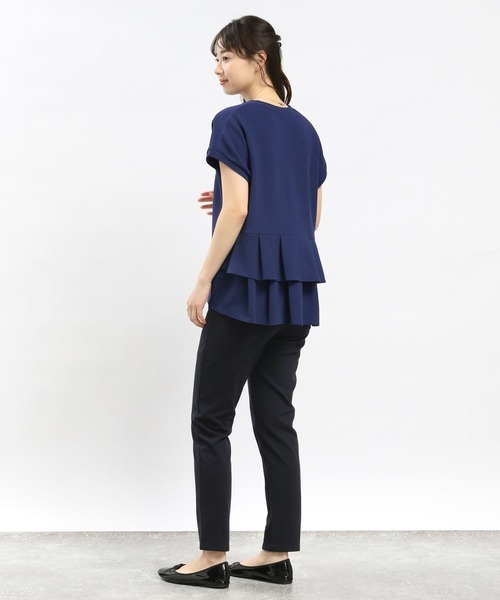 GLOBAL WORK Smile Seed Store（グローバルワーク スマイルシードストア）の「フクレジャガードバックフリルPOフレンチスリーブ/108551（Tシャツ/カットソー・レディース・モカ/ブルー系その他6/ブラック/アイボリー・SMALL/MEDIUM/X-LARGE/LARGE）」の13枚目の写真