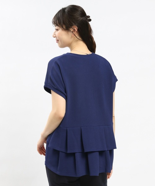 GLOBAL WORK Smile Seed Store（グローバルワーク スマイルシードストア）の「フクレジャガードバックフリルPOフレンチスリーブ/108551（Tシャツ/カットソー・レディース・モカ/ブルー系その他6/ブラック/アイボリー・SMALL/MEDIUM/X-LARGE/LARGE）」の16枚目の写真