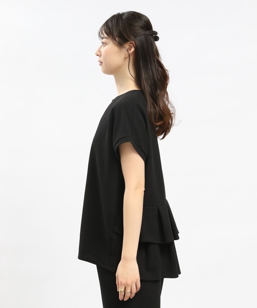 GLOBAL WORK Smile Seed Store（グローバルワーク スマイルシードストア）の「フクレジャガードバックフリルPOフレンチスリーブ/108551（Tシャツ/カットソー・レディース・モカ/ブルー系その他6/ブラック/アイボリー・SMALL/MEDIUM/X-LARGE/LARGE）」の18枚目の写真